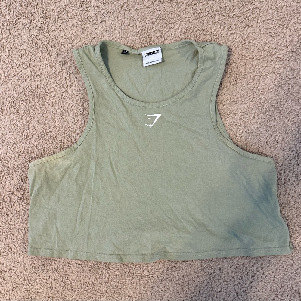 Gymshark Women's Cropped Lifting Tank - Green